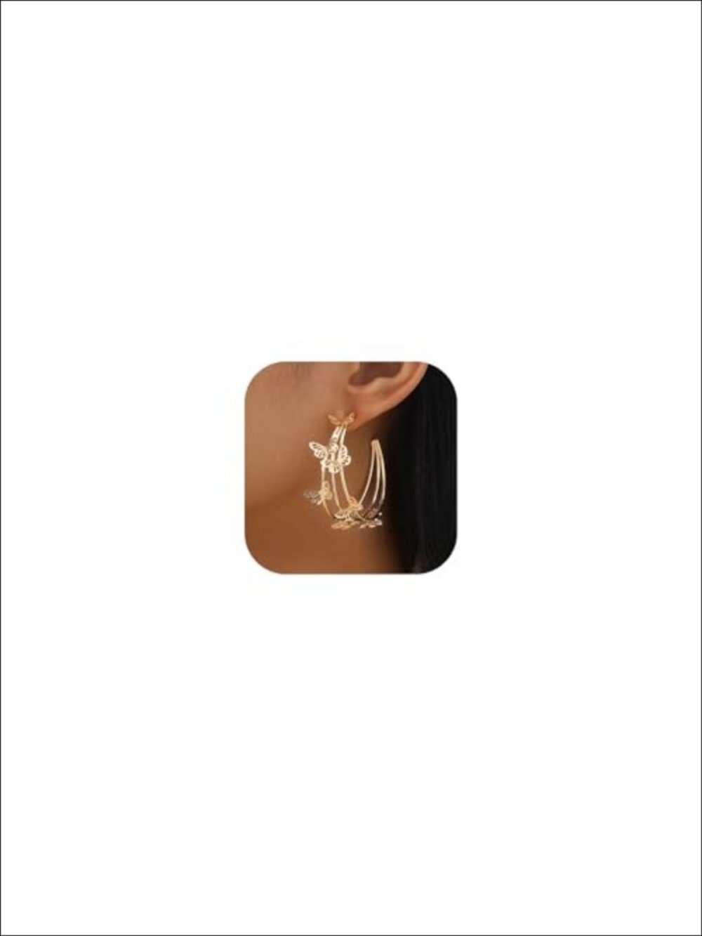Butterfly Hoop Earrings Gold Plated Statement Jewelry for Women